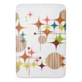 Mid Century Modern Starbursts and Globes Badematte (Vorderseite Vertikal)