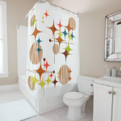 Mid Century Modern Starbursts and Globes Duschvorhang (Beispiel)