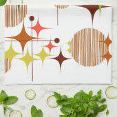 Mid Century Modern Starbursts and Globes Geschirrtuch (Gefaltet)