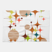 Mid Century Modern Starbursts and Globes Geschirrtuch (Horizontal)