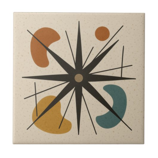 Mid Century Modern Sternenexplosion Fliese (Vorderseite)