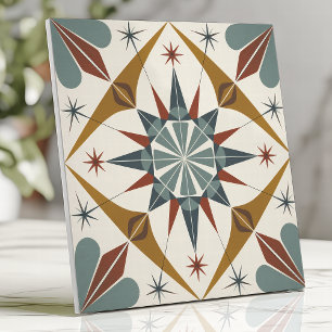 Mid-Century-Modern Sternenexplosion Geometrisch Fliese