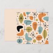 Mid Century Modern Sternenexplosion Muster Einladung (Vorne/Hinten)