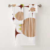 Mid Century Modern Sternenexplosionen und Globus-F Badhandtuch Set (Insitu)