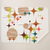 Mid Century Modern Sternenexplosionen und Globus-F Sherpadecke (Vorderseite (Horizontal))