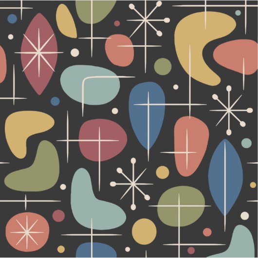 Mid-Century-Modern-Sternenmuster Aufkleber (Vorderseite)