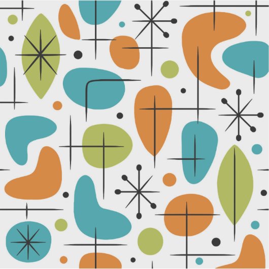 Mid-Century-Modern-Sternenmuster Aufkleber (Vorderseite)