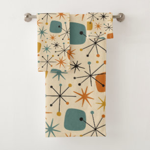 Mid Century Modern Sternenmuster Badhandtuch Set