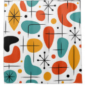 Mid-Century-Modern-Sternenmuster Duschvorhang (Vorderseite)