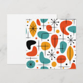 Mid-Century-Modern-Sternenmuster Einladung (Vorne/Hinten)
