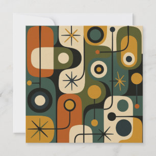 Mid-Century-Modern-Sternenmuster Einladung