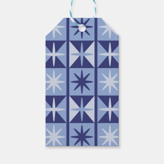 Mid Century Modern Sternenmuster Geschenkanhänger (Vorderseite)