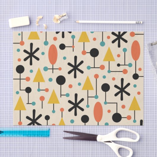 Mid-Century-Modern-Sternenmuster Seidenpapier (Handwerk)