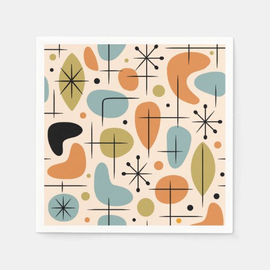 Mid Century Modern Sternenmuster Serviette (Vorderseite)