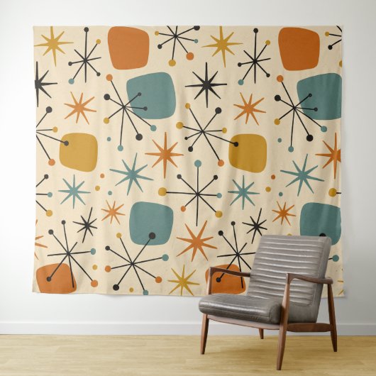 Mid-Century-Modern-Sternenmuster Wandteppich (Beispiel (Horizontal))
