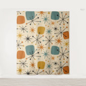 Mid-Century-Modern-Sternenmuster Wandteppich (Vorderseite)