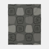 Mid Century Modern Stretched Squares Black Fleecedecke (Vorderseite)