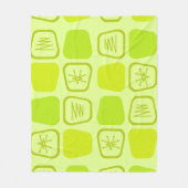 Mid Century Modern Stretched Squares Chartreuse Fleecedecke (Vorderseite)