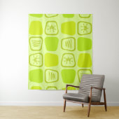 Mid Century Modern Stretched Squares Chartreuse Wandteppich (Beispiel)