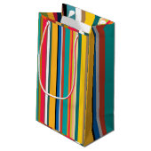 Mid-Century Modern Stripes  Kleine Geschenktüte (Rückseite Schrägansicht)