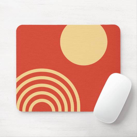 Mid Century Modern Sun and Rainbow Line Mousepad (Mit Mouse)