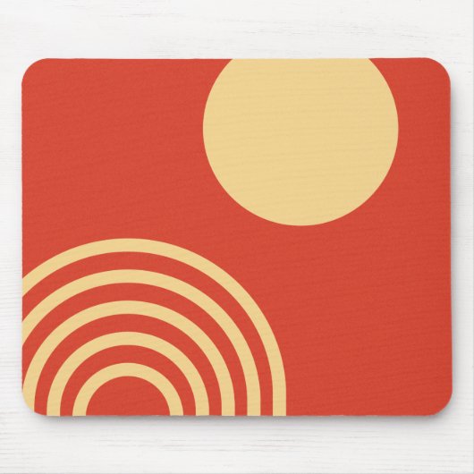 Mid Century Modern Sun and Rainbow Line Mousepad (Vorne)