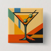 Mid Century Modern Sunrise Bauhaus Martini Button (Vorderseite)