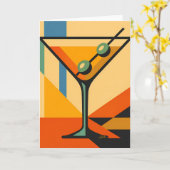 Mid Century Modern Sunrise Bauhaus Martini Karte (Gelbe Blume)