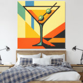 Mid Century Modern Sunrise Bauhaus Martini Leinwanddruck (Insitu (Schlafzimmer))