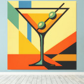 Mid Century Modern Sunrise Bauhaus Martini Leinwanddruck (Insitu (Holzboden))