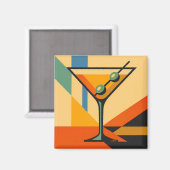 Mid Century Modern Sunrise Bauhaus Martini Magnet (Vorderseite/Rückseite)