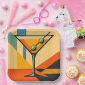 Mid Century Modern Sunrise Bauhaus Martini Pappteller (Party)