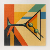 Mid Century Modern Sunrise Bauhaus Martini Puzzle (Horizontal)