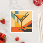 Mid Century Modern Sunrise Bauhaus Martini Serviette (Beispiel)