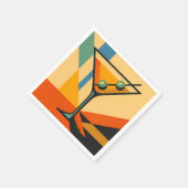 Mid Century Modern Sunrise Bauhaus Martini Serviette (Ecke)