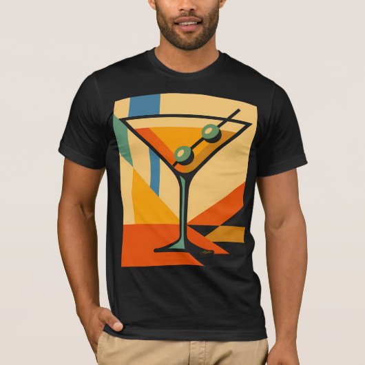 Mid Century Modern Sunrise Bauhaus Martini T-Shirt (Vorderseite)