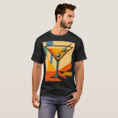 Mid Century Modern Sunrise Bauhaus Martini T-Shirt (Vorne ganz)