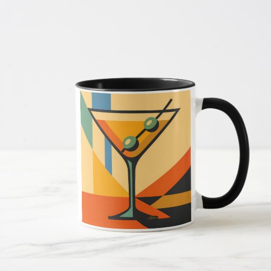 Mid Century Modern Sunrise Bauhaus Martini Tasse (Rechts)