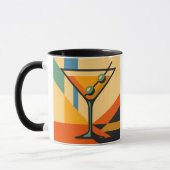 Mid Century Modern Sunrise Bauhaus Martini Tasse (Links)