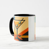 Mid Century Modern Sunrise Bauhaus Martini Tasse (Vorderseite Links)