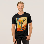 Mid Century Modern Sunrise Bauhaus Martini Tri-Blend Shirt (Vorderseite voll)
