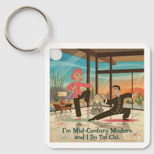 Mid-Century Modern Tai Chi Schlüsselanhänger