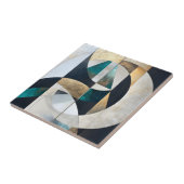 Mid-Century Modern Teal Gold Geometric Abstract Fliese (Seite)