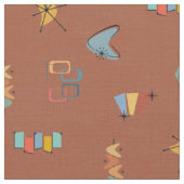 Mid Century Modern Texturiert Sattelbraun Stoff (Nahaufnahme)