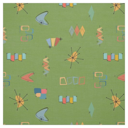 Mid Century Modern Texturierte Avocado Stoff (Muster)