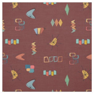 Mid Century Modern Texturierte Sangria Stoff