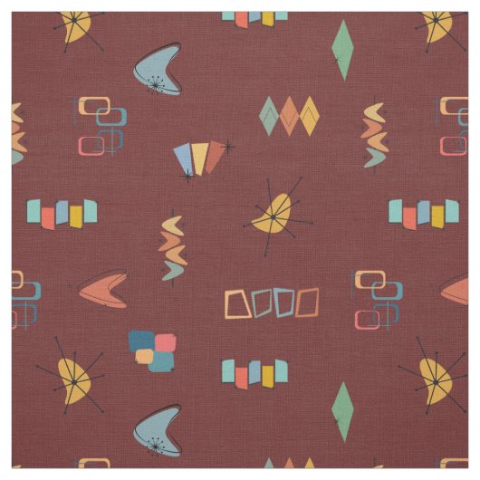 Mid Century Modern Texturierte Sangria Stoff (Muster)