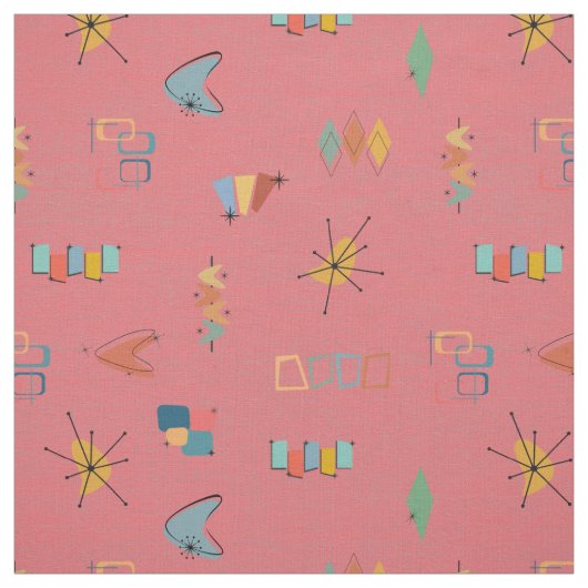 Mid Century Modern Texturierte Wassermelone Stoff (Muster)