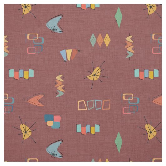 Mid Century Modern Texturiertes Grau Sangria Stoff (Muster)