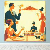 Mid Century Modern The Martini Cocktail Critics Leinwanddruck (Insitu (Holzboden))